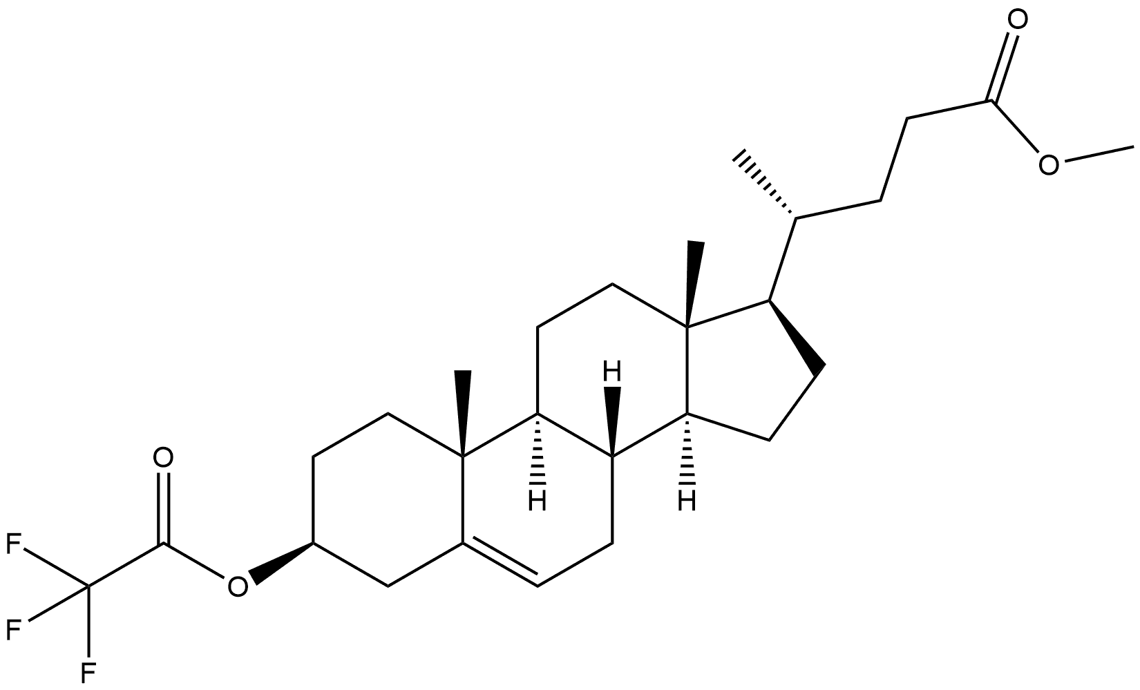 3β-[(Trifluoroacetyl)oxy]chol-5-en-24-oic acid methyl ester,56468-53-2,结构式