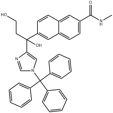 2-Naphthalenecarboxamide, 6-[1,3-dihydroxy-1-[1-(triphenylmethyl)-1H-imidazol-4-yl]propyl]-N-methyl-,566200-77-9,结构式