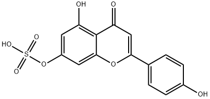 4H-1-Benzopyran-4-one, 5-hydroxy-2-(4-hydroxyphenyl)-7-(sulfooxy)- Structure