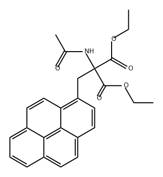 Propanedioic acid, 2-(acetylamino)-2-(1-pyrenylmethyl)-, 1,3-diethyl ester Structure