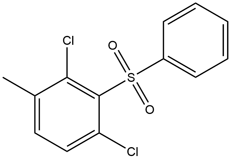 1,3-Dichloro-4-methyl-2-(phenylsulfonyl)benzene 结构式