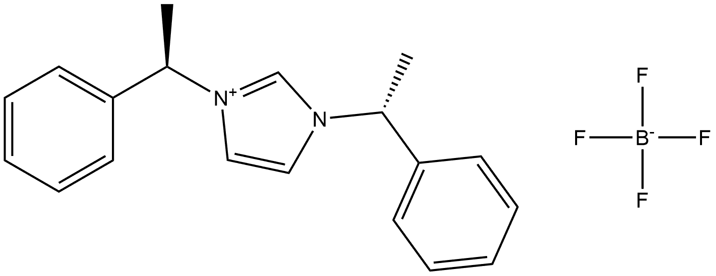 1,3-Bis((R)-1-phenylethyl)-1H-imidazol 3-ium tetrafluoroborate Structure