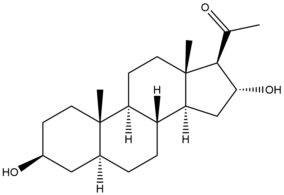 (3β,5α,16α)-3,16-Dihydroxypregnan-20-one Structure