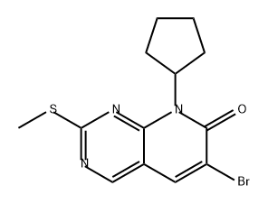 Pyrido[2,3-d]pyrimidin-7(8H)-one, 6-bromo-8-cyclopentyl-2-(methylthio)- 结构式