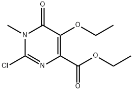 4-Pyrimidinecarboxylic acid, 2-chloro-5-ethoxy-1,6-dihydro-1-methyl-6-oxo-, ethyl ester Struktur
