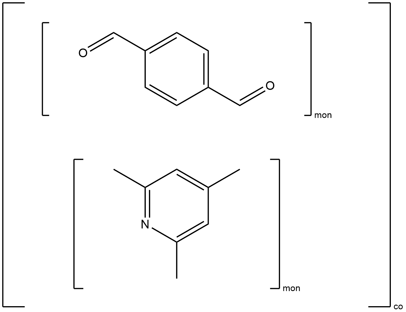1,4-Benzenedicarboxaldehyde, polymer with 2,4,6-trimethylpyridine Structure