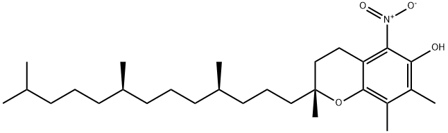 2H-1-Benzopyran-6-ol, 3,4-dihydro-2,7,8-trimethyl-5-nitro-2-[(4R,8R)-4,8,12-trimethyltridecyl]-, (2R)-,574732-12-0,结构式