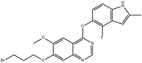 7-(3-Bromopropoxy)-4-((4-fluoro-2-methyl-1H-indol-5-yl)oxy)-6-methoxyquinazoline Structure