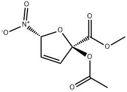 2-Furancarboxylic acid, 2-(acetyloxy)-2,5-dihydro-5-nitro-, methyl ester, cis- (9CI) Structure