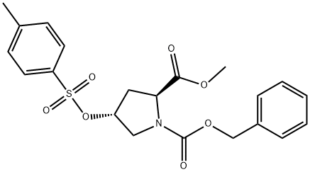 1,2-Pyrrolidinedicarboxylic acid, 4-[[(4-methylphenyl)sulfonyl]oxy]-, 2-methyl 1-(phenylmethyl) ester, (2S,4R)-,57653-38-0,结构式