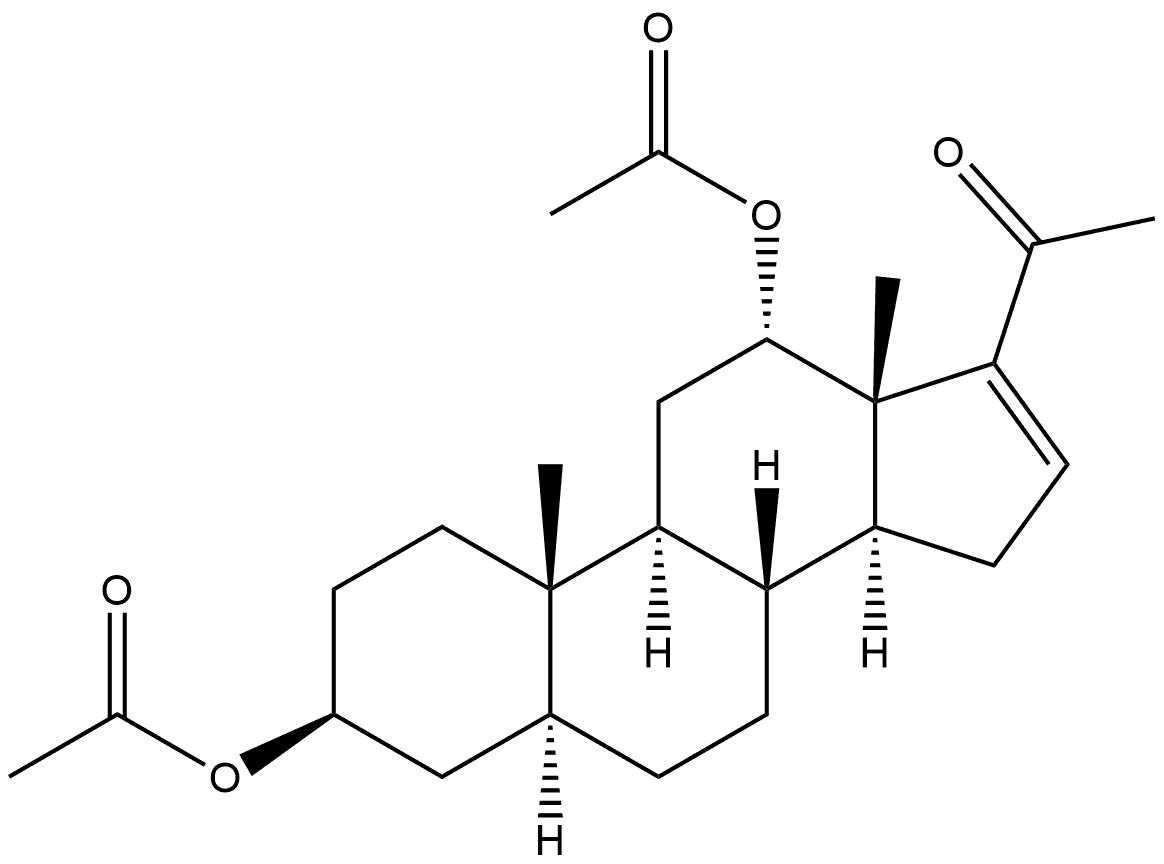 Pregn-16-en-20-one, 3,12-bis(acetyloxy)-, (3β,5α,12α)- Struktur