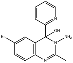 3-Amino-6-bromo-2-methyl-4-(pyridin-2-yl)-3,4-dihydroquinazolin-4-ol Struktur