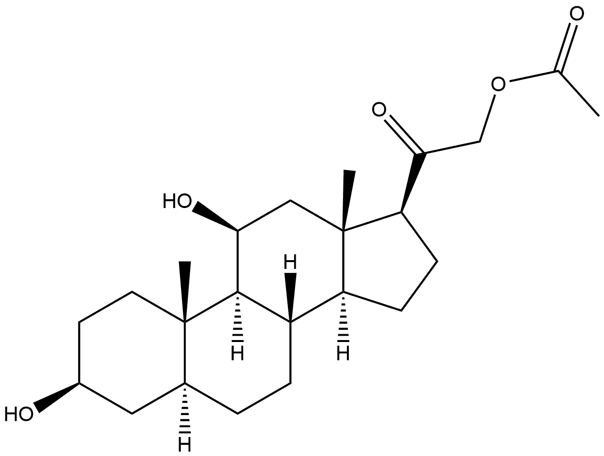 Pregnan-20-one, 21-(acetyloxy)-3,11-dihydroxy-, (3β,5α,11β)- (9CI) 化学構造式