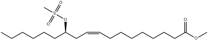 9-Octadecenoic acid, 12-[(methylsulfonyl)oxy]-, methyl ester, (9Z,12R)- 化学構造式