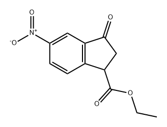 1H-Indene-1-carboxylic acid, 2,3-dihydro-5-nitro-3-oxo-, ethyl ester,57995-16-1,结构式