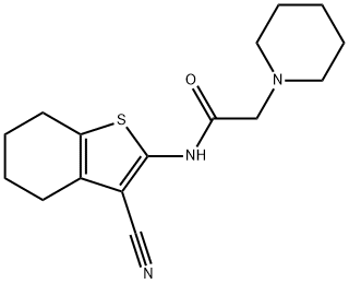 1-Piperidineacetamide, N-(3-cyano-4,5,6,7-tetrahydrobenzo[b]thien-2-yl)- Struktur