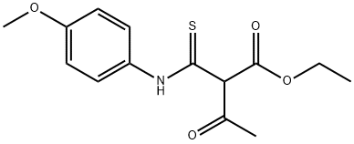 Butanoic acid, 2-[[(4-methoxyphenyl)amino]thioxomethyl]-3-oxo-, ethyl ester Structure