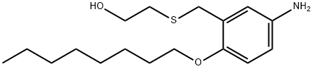 Ethanol, 2-[[[5-amino-2-(octyloxy)phenyl]methyl]thio]-,5819-57-8,结构式