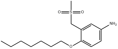 Benzenamine, 4-(heptyloxy)-3-[(methylsulfonyl)methyl]- Structure