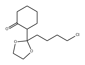 Cyclohexanone, 2-[2-(4-chlorobutyl)-1,3-dioxolan-2-yl]- 结构式