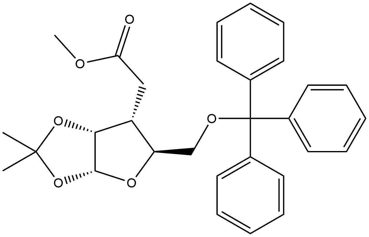 3-C-Carbomethoxymethyl-3-deoxy-1,2-O-isopropylidene-5-O-trityl-α-D-ribofuranose|3-C-Carbomethoxymethyl-3-deoxy-1,2-O-isopropylidene-5-O-trityl-α-D-ribofuranose