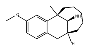 5,11-Methanobenzocyclodecen-13-amine, 5,6,7,8,9,10,11,12-octahydro-3-methoxy-5-methyl-, (5R,11S,13S)- 化学構造式