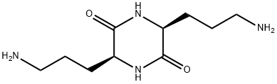 2,5-Piperazinedione, 3,6-bis(3-aminopropyl)-, (3S-cis)- (9CI) Structure