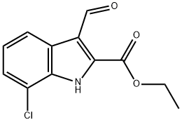 1H-Indole-2-carboxylic acid, 7-chloro-3-formyl-, ethyl ester 结构式