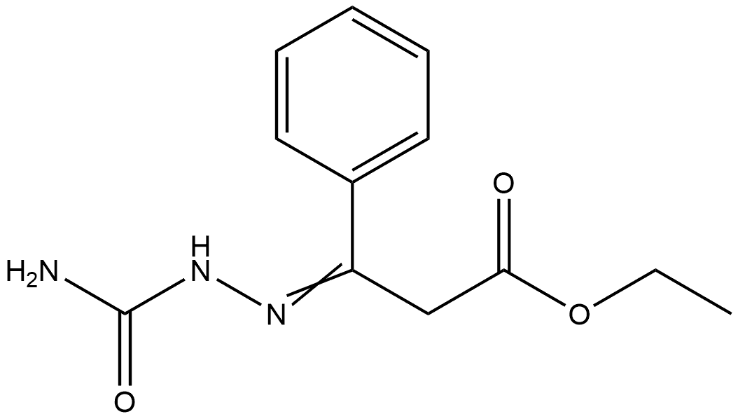 Benzenepropanoic acid, β-[2-(aminocarbonyl)hydrazinylidene]-, ethyl ester 化学構造式