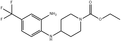 1-Piperidinecarboxylic acid, 4-[[2-amino-4-(trifluoromethyl)phenyl]amino]-, ethyl ester 结构式