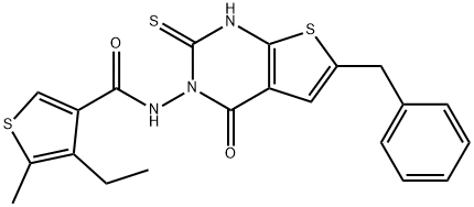 588697-94-3 N-(6-benzyl-4-oxo-2-sulfanylidene-1H-thieno[2,3-d]pyrimidin-3-yl)-4-ethyl-5-methylthiophene-3-carboxamide