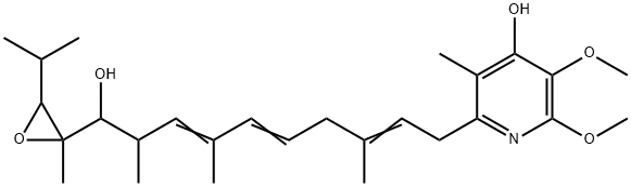 4-Pyridinol, 2-[10-hydroxy-3,7,9-trimethyl-10-[2-methyl-3-(1-methylethyl)-2-oxiranyl]-2,5,7-decatrienyl]-5,6-dimethoxy-3-methyl-,58947-84-5,结构式