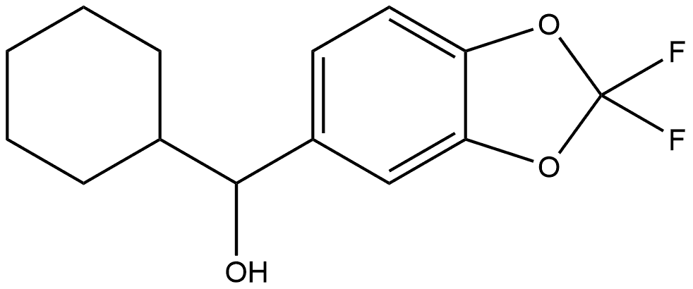 α-Cyclohexyl-2,2-difluoro-1,3-benzodioxole-5-methanol Struktur