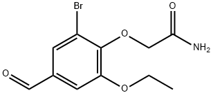 2-(2-溴-6-乙氧基-4-甲酰基苯氧基)乙酰胺 结构式
