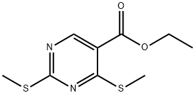 5-Pyrimidinecarboxylic acid, 2,4-bis(methylthio)-, ethyl ester 结构式