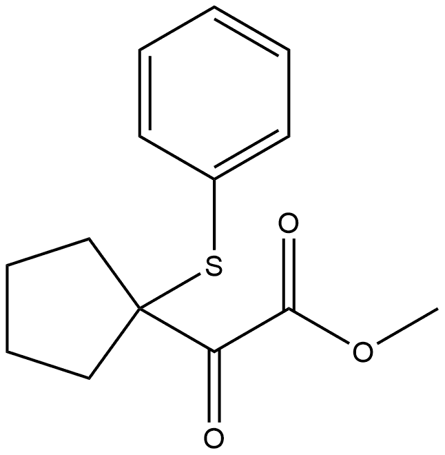 Cyclopentaneacetic acid, α-oxo-1-(phenylthio)-, methyl ester Structure