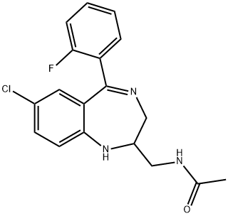 Acetamide, N-[[7-chloro-5-(2-fluorophenyl)-2,3-dihydro-1H-1,4-benzodiazepin-2-yl]methyl]-|