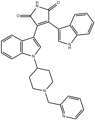 594827-33-5 1H-Pyrrole-2,5-dione, 3-(1H-indol-3-yl)-4-[1-[1-(2-pyridinylmethyl)-4-piperidinyl]-1H-indol-3-yl]-