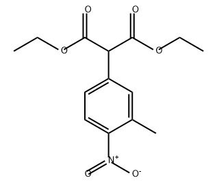Propanedioic acid, 2-(3-methyl-4-nitrophenyl)-, 1,3-diethyl ester Struktur