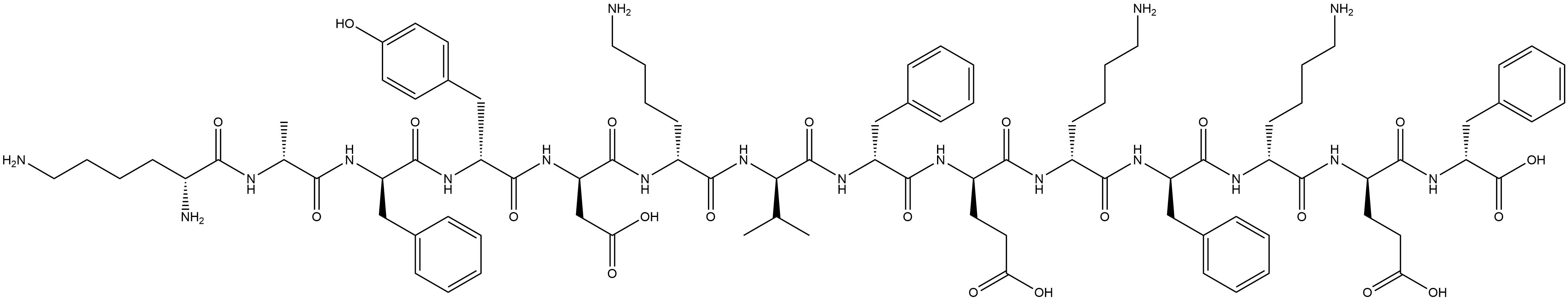 D-Phenylalanine, D-lysyl-D-alanyl-D-phenylalanyl-D-tyrosyl-D-α-aspartyl-D-lysyl-D-valyl-D-phenylalanyl-D-α-glutamyl-D-lysyl-D-phenylalanyl-D-lysyl-D-α-glutamyl- (9CI) Structure