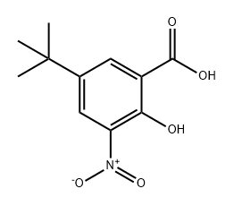 Benzoic acid, 5-(1,1-dimethylethyl)-2-hydroxy-3-nitro- Struktur