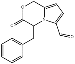 1H-Pyrrolo[2,1-c][1,4]oxazine-6-carboxaldehyde, 3,4-dihydro-3-oxo-4-(phenylmethyl)- Structure