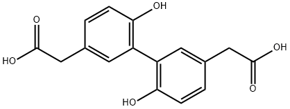 [1,1'-Biphenyl]-3,3'-diacetic acid, 6,6'-dihydroxy- Structure