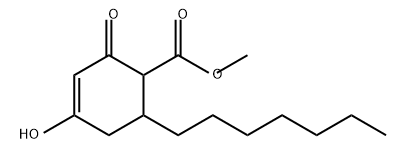 6-庚基-4-羟基-2-氧代-3-环己烯-1-甲酸甲酯 结构式