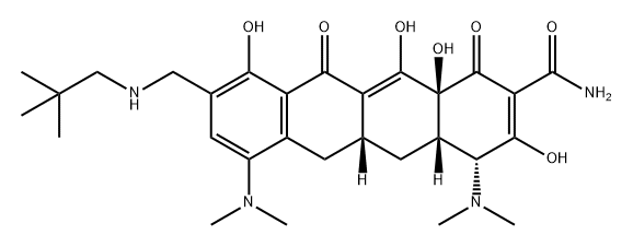 2-Naphthacenecarboxamide, 4,7-bis(dimethylamino)-9-[[(2,2-dimethylpropyl)amino]methyl]-1,4,4a,5,5a,6,11,12a-octahydro-3,10,12,12a-tetrahydroxy-1,11-dioxo-, (4R,4aS,5aR,12aS)-|奥马环素杂质01