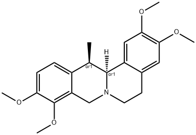 6H-Dibenzo[a,g]quinolizine,5,8,13,13a-tetrahydro-2,3,9,10-tetramethoxy-13-methyl-, (13R,13aS)-rel- 化学構造式