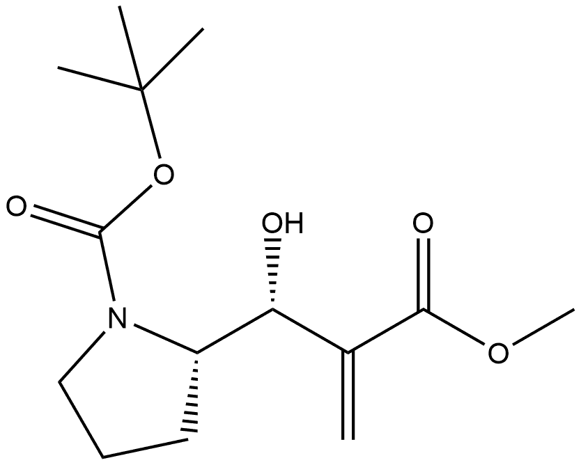 2-Pyrrolidinepropanoic acid, 1-[(1,1-dimethylethoxy)carbonyl]-β-hydroxy-α-methylene-, methyl ester, (βR,2S)-,602325-71-3,结构式