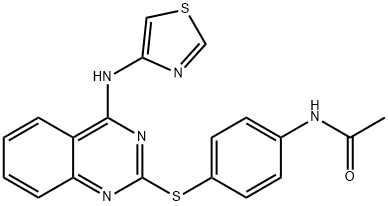 N-(4-((4-(Thiazol-4-ylamino)quinazolin-2-yl)thio)phenyl)acetamide Structure