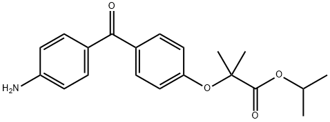 Propanoic acid, 2-[4-(4-aminobenzoyl)phenoxy]-2-methyl-, 1-methylethyl ester Struktur