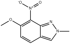 6-Methoxy-2-methyl-7-nitro-2H-indazole 化学構造式